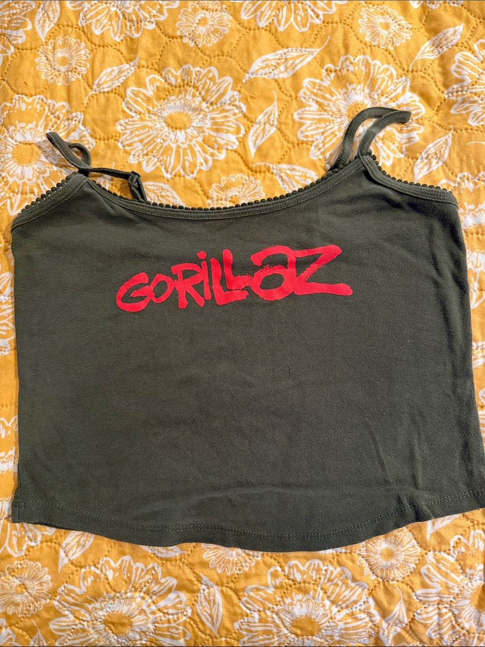 Gorillaz Olive Green Logo Cami Tank